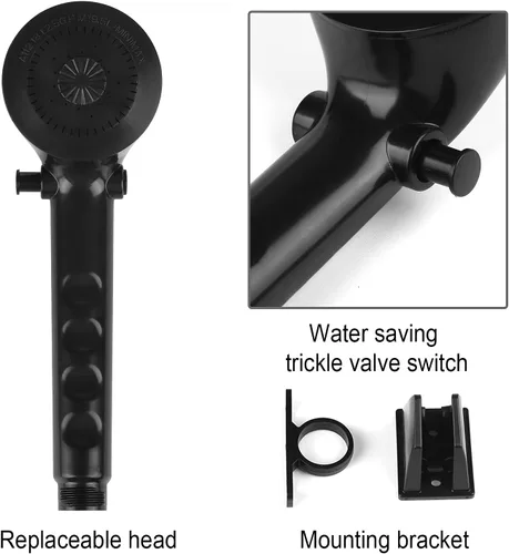 Vista 4 de Cabezal de ducha para RV con manguera - Kits de ducha para RV de exterior no metálicos de repuesto con función de pausa para RVs, quintas ruedas