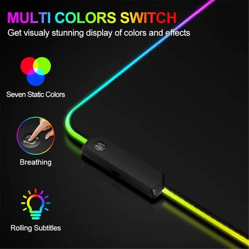 Vista 3 de Mouse Pads Anime Game Gaming Mouse Pad RGB Gamer PC Computer Mousepad Backlit Mause Pad Large XXL LED Desk Mat Keyboard Table 31.49 inch x12 inch A4