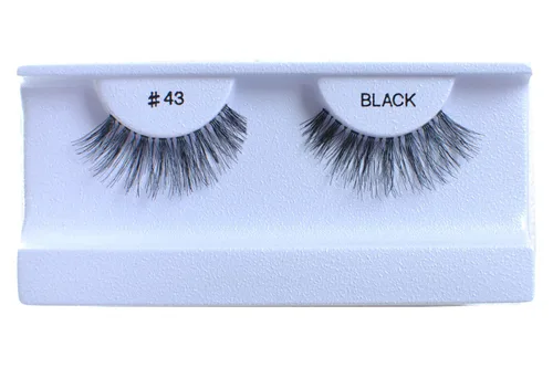 Vista 23 de 10 pares de pestañas postizas 100% cabello humano, negro natural #1