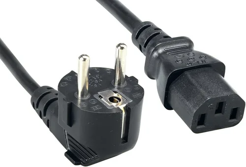 European Schuko Cable de alimentación de ángulo recto, CEE 7/7 a IEC320 C13, 6 pies, 18 AWG, 16A, 250 V (ZWACSCA4-06), color negro