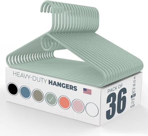 Vista 68 de Neaties Perchas de ropa resistentes paquete de 20 (24 unidades), fabricadas en los Estados Unidos, perchas de plástico de capacidad de 8 libras