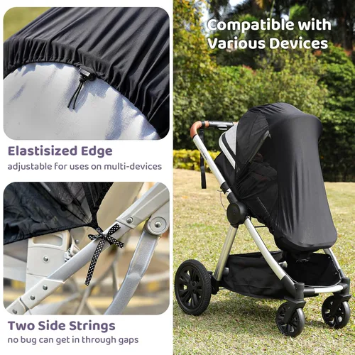 Vista 3 de Parasol para cochecito de bebé, cubierta para asiento de automóvil, parasol para cochecito de bebé, sombra oscura, corte de sombra 96% de rayos UV