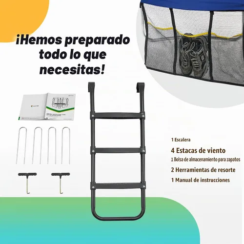 Vista 8 de Exacme Trampolín Rectangular de 7X10 8X12 9X14 Pies para Niños, Aberturas de Cerramiento Dobles, Trampolín Rectangular Pequeño para Exteriores