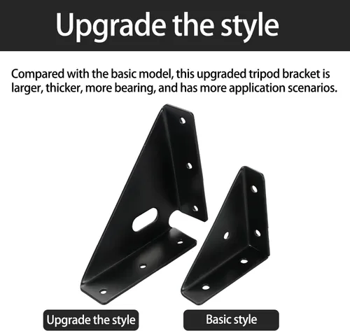 Vista 9 de 4 piezas de juntas de refuerzo resistentes, código de esquina trapecio, soportes de esquina de soporte, sujetadores de juntas de soporte de estante