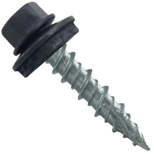 Vista 29 de Tornillos para techos de metal: (250) 10 x 1 ABC Tornillo de techo de chapa de metal gris de 10 x 1 ABC. Tornillos de revestimiento de metal a