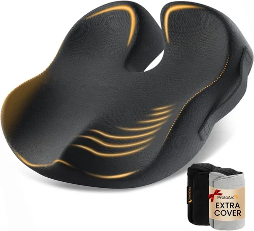 Vista 11 de ProtoArc Cojín de Asiento, Cojín de Silla de Oficina para Ciática, Cojín de Cóccix, Cojín Ergonómico de Espuma Viscoelástica para Automóvil, Hogar
