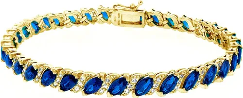 B. BRILLIANT Pulsera para mujer, pulsera de piedra natal, pulsera de piedras preciosas genuinas o sintéticas de corte marquesa, pulsera de tenis,