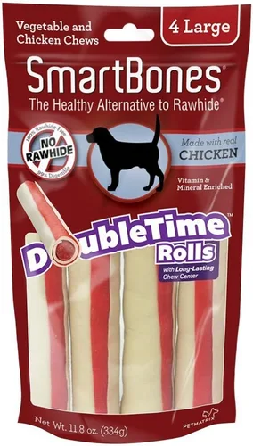 Vista 4 de SmartBones PlayTime - Masticables para perros sin cuero crudo, golosinas para perros hechas con pollo real, 10 unidades pequeñas