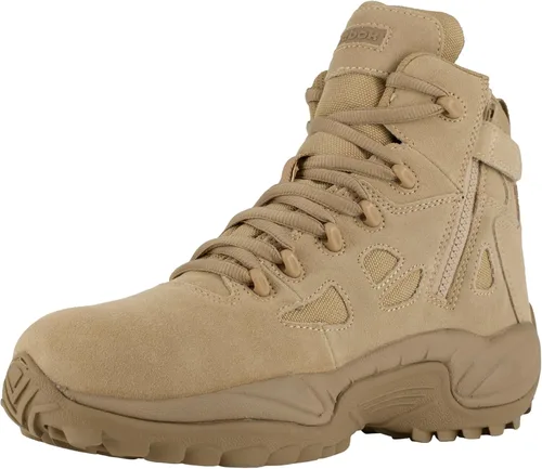 Vista 6 de Reebok Botas tácticas para hombre RB8694 Rapid Response RB con punta de composite de 6 pulgadas, con cierre lateral, color desierto, para uso