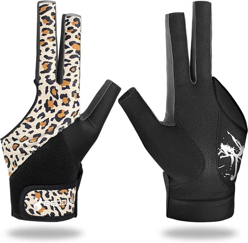 Vista 11 de YFY Billiard Pool Gloves for Left Hand 3 Finger, Splicing Process, Snooker Cue Sport Glove Popular Sizes for Men & Women