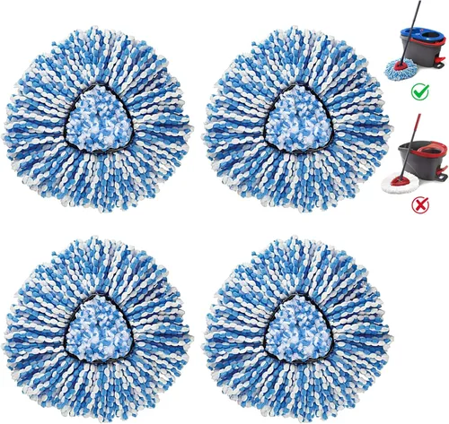 Vista 6 de BonusLife 2 paquetes de cabezales de repuesto para mopa de O-Ceda RinseClean Spin Mop, sistema de 2 tanques, fácil limpieza, microfibra