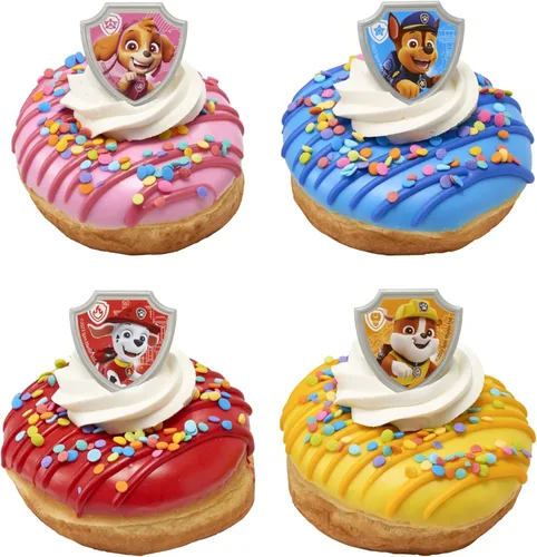 Vista 10 de DecoPac Paw Patrol Reporting For Duty Anillos, Decoraciones de cupcakes con Chase, Marshall, Skye y Rubble - Paquete de 24