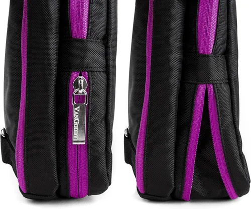 Vista 7 de Vangoddy El Prado 3 en 1 10" 12" Mochila bandolera para portátil (morado negro)