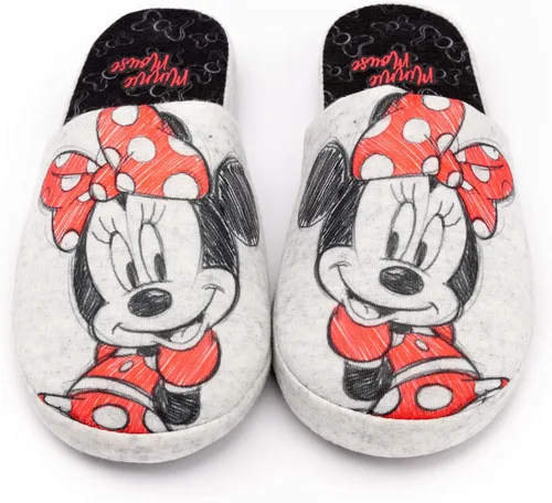 Vista 6 de Disney Minnie Mouse - Pantuflas para mujer, color gris
