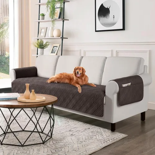 Vista 50 de TAOCOCO Fundas de sofá impermeables extragrandes para mascotas y perros con respaldo antideslizante, fundas para asientos de sofá con bolsillo