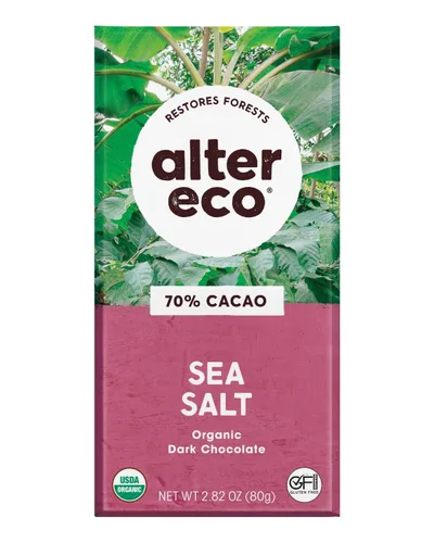 Vista 8 de Alter Eco Barras de chocolate negro Cacao oscuro puro, comercio justo, orgánico, sin OMG, sin gluten (apagón total)