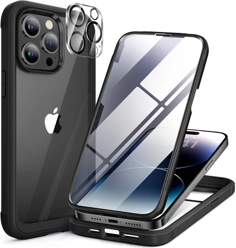 Vista 16 de Miracase Funda magnética para iPhone 14 de 6.1 pulgadas, protector de pantalla de vidrio templado integrado + protector de lente, compatible