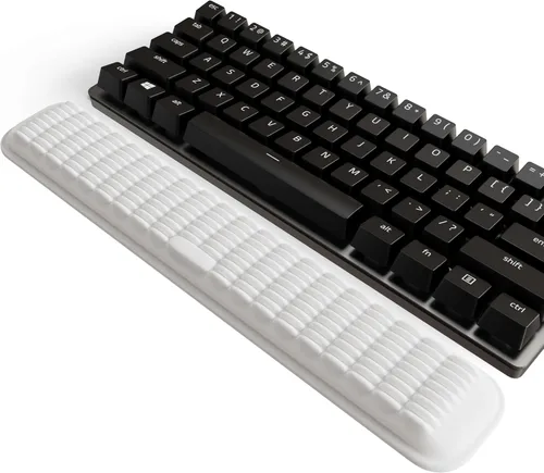 Vista 11 de MEKASS Reposamuñecas para teclado para teclado compacto del 60%, soporte ergonómico de espuma viscoelástica suave para muñeca con base