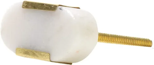 Vista 8 de Perilla Home Juego de 6 pomos de piedra, pomos de mármol blanco, pomos decorativos ovalados elegantes con tornillo para accesorios de cocina, cajón