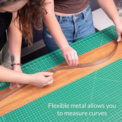Vista 6 de Regla de metal de 12 pulgadas de Breman Precision con respaldo de corcho – Regla de borde recto de acero inoxidable, flexible, antideslizante