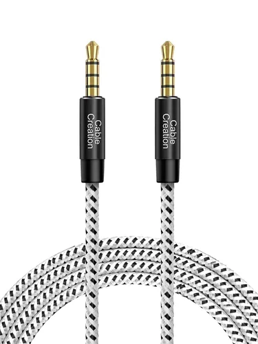 Vista 8 de CableCreation Cable auxiliar de 0.138 in de 6 pies / 5.9 ft, cable de audio de 0.138 in macho a macho, Hi-Fi, cable auxiliar trenzado de 1/8 Azul