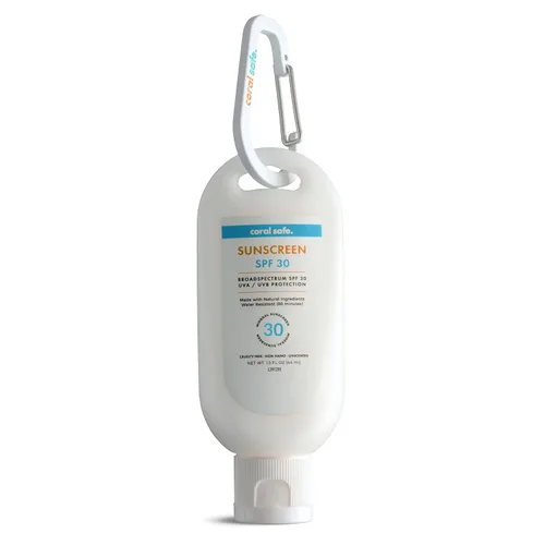Reef Safe Sunscreen SPF 30 Loción facial mineral de viaje, aprobada por Hawái y México, biodegradable, libre de zinc, oxibenzona y octinoxato,