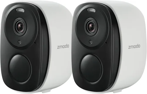 Vista 7 de Zmodo Cámara de seguridad inalámbrica para exteriores, sin cables, recargable, cámara interior alimentada por batería, visión de 100 grados, visión