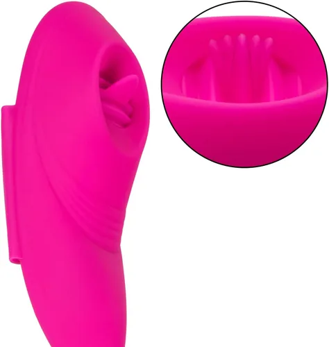 Vista 5 de CalExotics Lock-N-Play SE-0077-58-3 - Vibrador de clítoris de silicona resistente al agua con 12 funciones, recargable con vibración parpadeante
