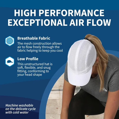 Vista 5 de TrailHeads Women's Race Day Performance Running Cap, Lightweight & Quick Drying Mesh Sports Hat with Reflective Trim