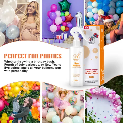 Vista 5 de Solución de brillo de globos, aerosol brillante para globos de látex