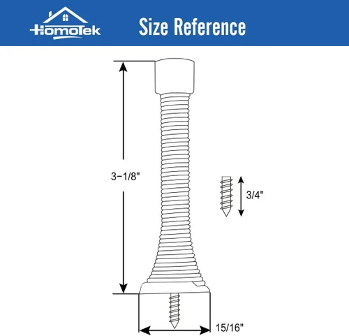 Vista 3 de HOMOTEK - Paquete de 30 tapones de puerta con parachoques de goma de 3-1/8 pulgadas, resorte flexible, resistente para puerta, parachoques de puerta