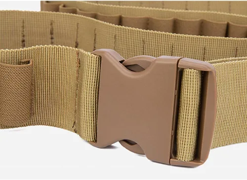 Vista 3 de Viriber Correas tácticas resistentes para escopeta 15/25 municiones redondas Bandolier Belt 20GA y 12 GA Nylon