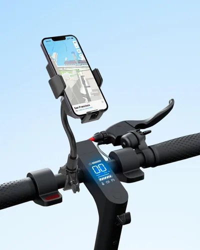 Vista 8 de Soporte para teléfono de motocicleta de brazo largo, [correa segura mejorada] Soporte de teléfono celular para ATV Scooter, soporte de teléfono