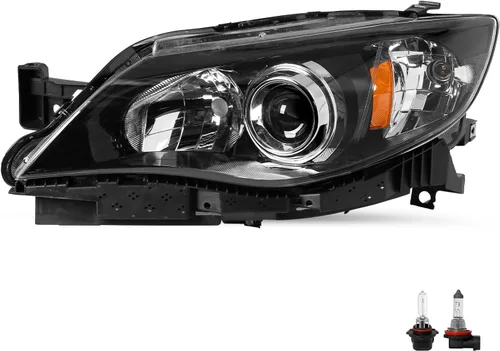 Vista 13 de SOCKIR - Conjunto de faros delanteros halógenos compatible con Subaru Impreza WRX Outback Sport 2008-2011, faro proyector con carcasa cromada
