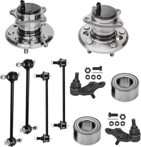 Vista 321 de Detroit Axle - Kit de cubos de rodamiento de rueda delantera de 6 piezas para Dodge Dart 2013-2016, Chrysler 200 2015-2017, 2 cojinetes de rueda