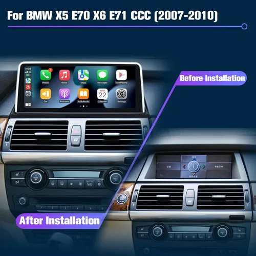 Vista 2 de Estéreo para E70 E71: 64G Estéreo de coche con Bluetooth Apple Carplay para BMW E70 E71 CCC 2007-2010, pantalla táctil del mercado de accesorios