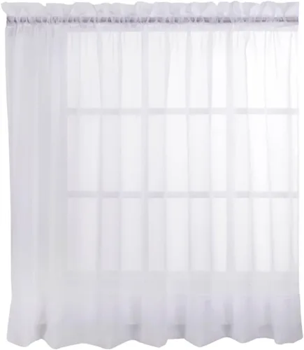 Vista 67 de Stylemaster Elegance Cenefa recta de gasa transparente, 60 x 14 pulgadas, color dorado