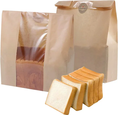 Vista 5 de 100 bolsas de pan para pan casero, 13.8 x 9.5 pulgadas, bolsas de pan grandes de papel para pan, bolsas de pan ecológicas para pan de pan, bolsas