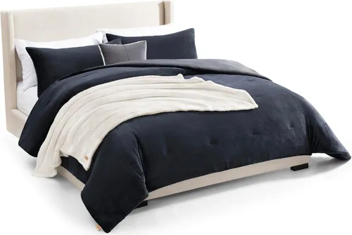 Vista 16 de UGG Remina - Juego de edredón individual de 4 piezas, cama en una bolsa con manta, funda de almohada decorativa y edredón reversible, ropa de cama