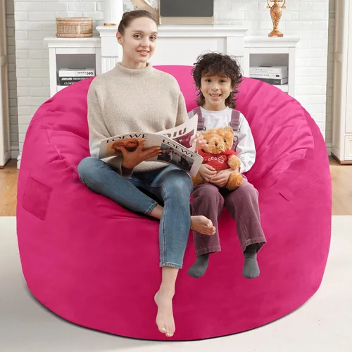 Vista 316 de Puf de 5 pies, puf grande con relleno de espuma viscoelástica, sofá puff esponjoso con funda de terciopelo holandés, puf redondo para sala de estar
