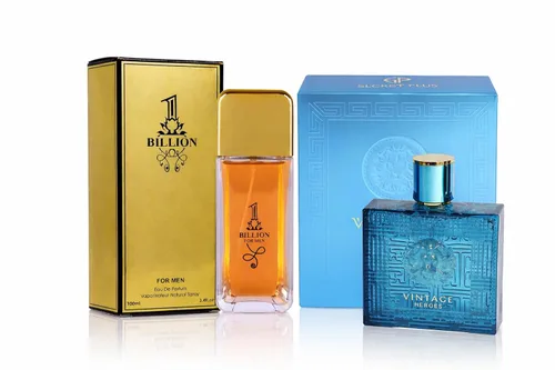 Vista 12 de 1 Billion and Vintage Blue Parfum 2 Pack Set for Men – 3.4 Fl Oz Each Long Lasting MInt, blood mandarin Fragrance – Luxury 1 billion Eau de Parfum