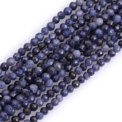 Vista 94 de GEM-Inside Cuentas espaciadoras redondas facetadas de gemas de lapislázuli azul natural semipreciosas de 2mm para hacer joyas 15" Aa Lapislázuli Azul