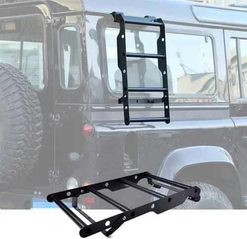 Escalera metálica para puerta trasera de coche para Land Rover Defender 90 110 2004-2019 Accesorios de escalera trasera plegable y duradera