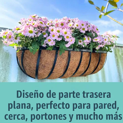 Vista 7 de LaLaGreen - Maceta de pared de flores (24 pulgadas, paquete de 4) con forro