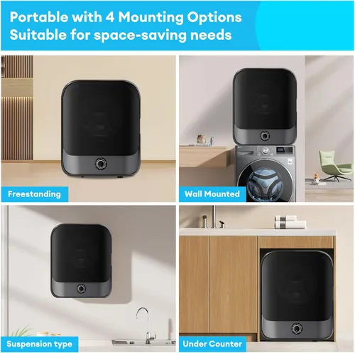 Vista 6 de TABU Secadora portátil de 2.6 pies cúbicos para lavandería, secadora de ropa portátil compacta de 110V con tambor de acero inoxidable y perilla