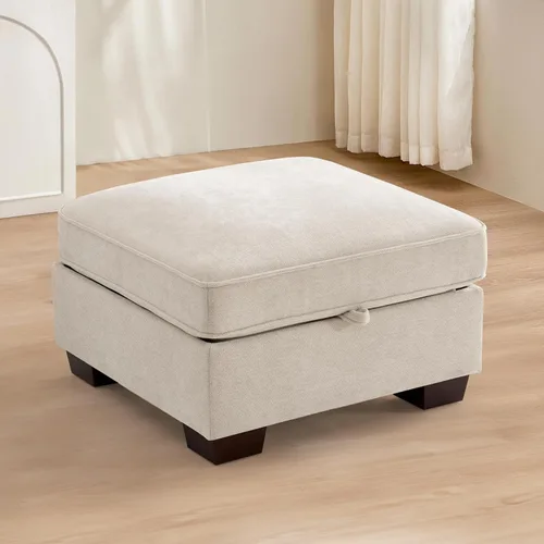 Vista 19 de TEKAMON Sofá modular de 100 pulgadas con almacenamiento de asientos, sofá en forma de U con otomanas móviles, sofá de tela de felpilla para sala