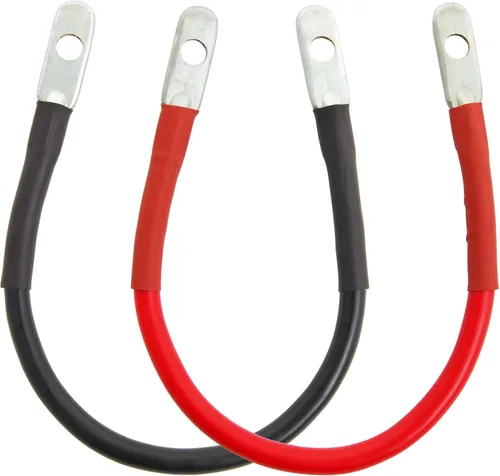 Vista 10 de TOPDC 2 AWG Cable de Batería Juego de Cables de Inversor de Batería de 2AWG 12 Pulgadas, Todo Conductor de Cobre con Terminales de Anillo de 3/8