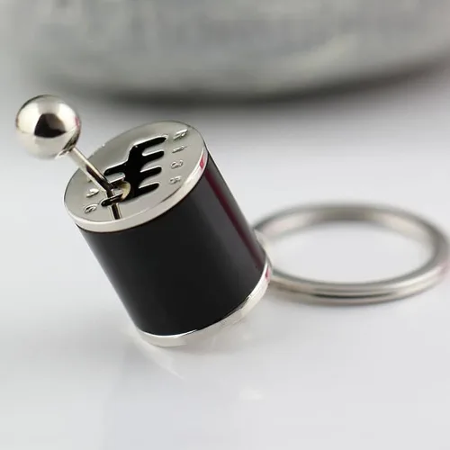 Vista 3 de Llavero con forma de caja de cambios cromado acabado ijdmtoy (1), llavero anillo mando a distancia