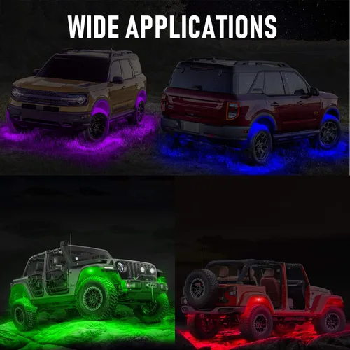 Vista 6 de Luces RGB Rock, 6 cápsulas, kit de luz LED de neón multicolor con control Bluetooth, función de sincronización impermeable, sincronización