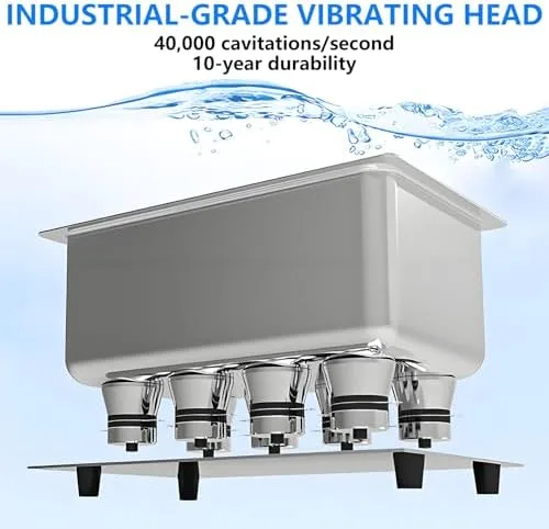 Vista 8 de Professional Ultrasonic Cleaner with Heater & Timer - Digital Jewelry & Parts Cleaner for Dental, Electronics, Small Items - 1.3L Capacity